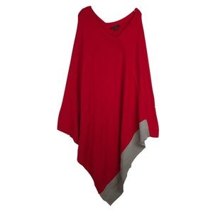 Twiggy London Red and Gray Poncho